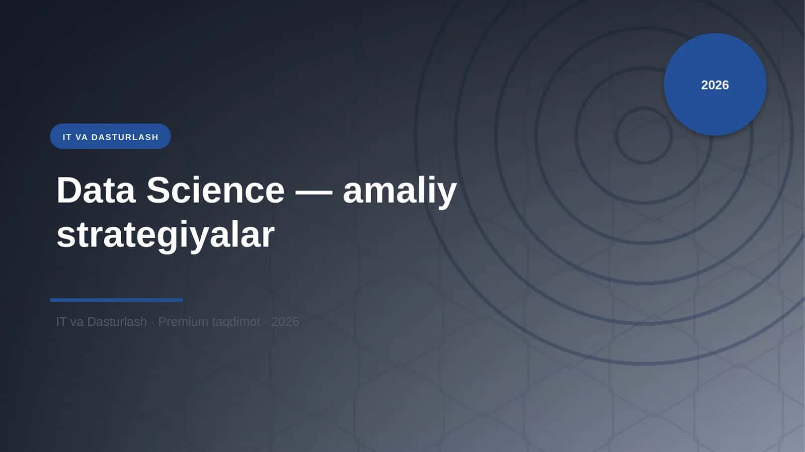 Data Science — amaliy strategiyalar