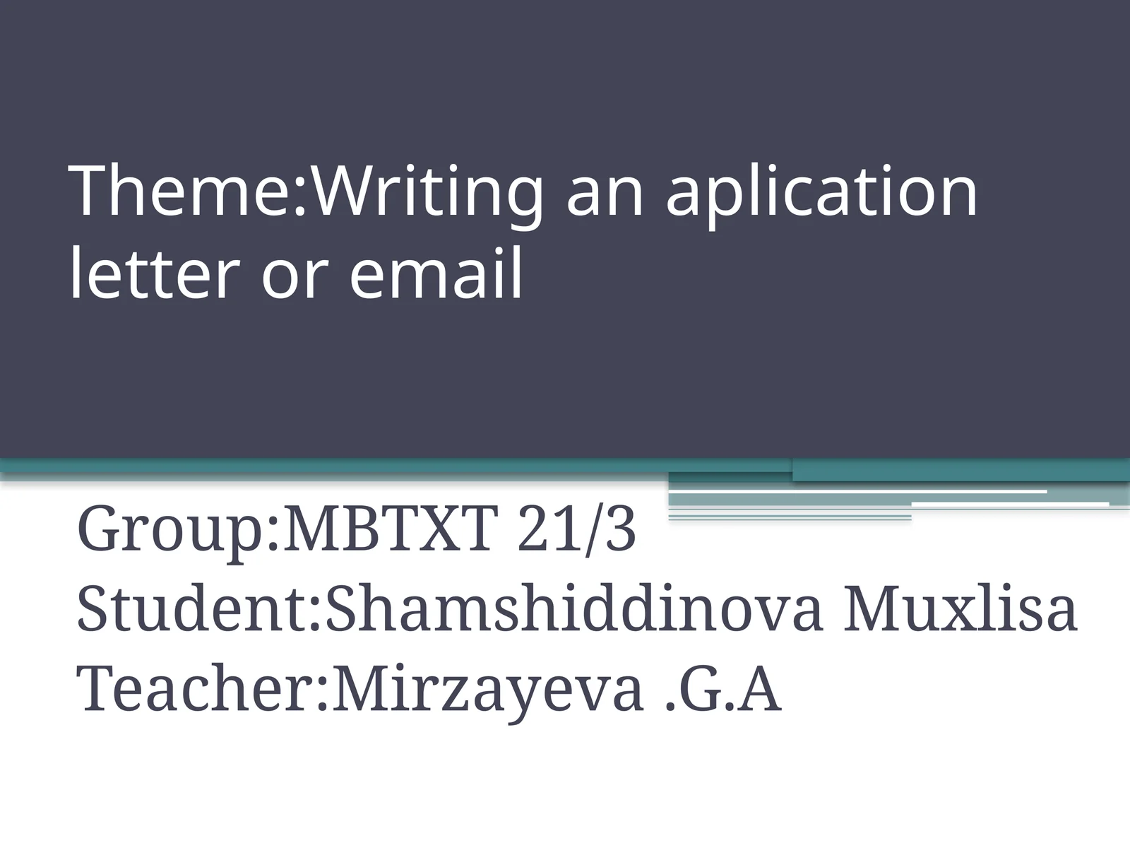 Writinganaplicationletter or email