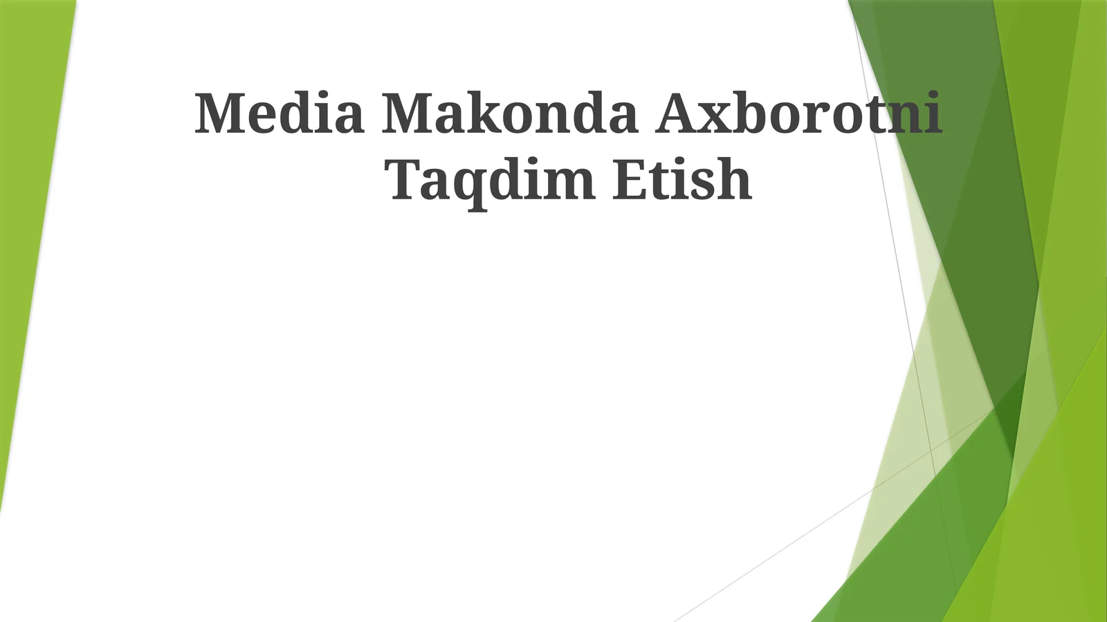 Media Makonda Axborotni Taqdim Etish