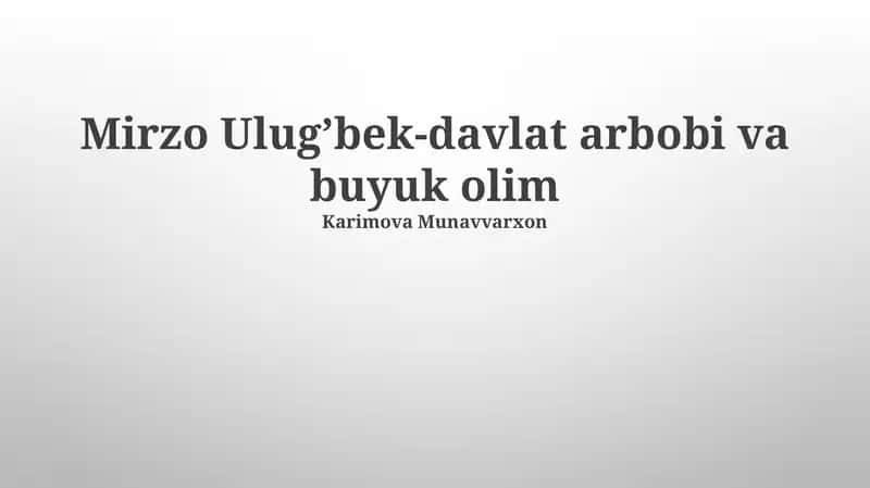 Samarqanddagi Ulug‘bek madrasasi
