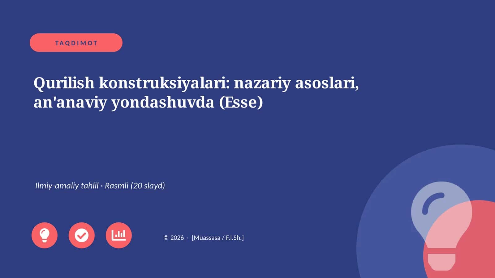 Qurilish konstruksiyalari: nazariy asoslari, an'anaviy yondashuvda (Esse)