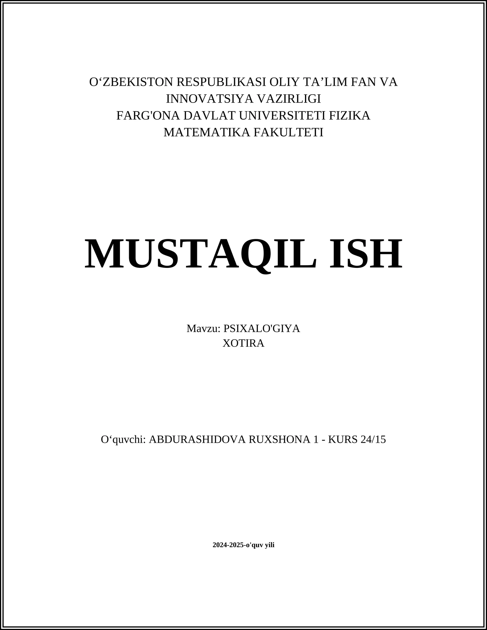 Xotira turlari