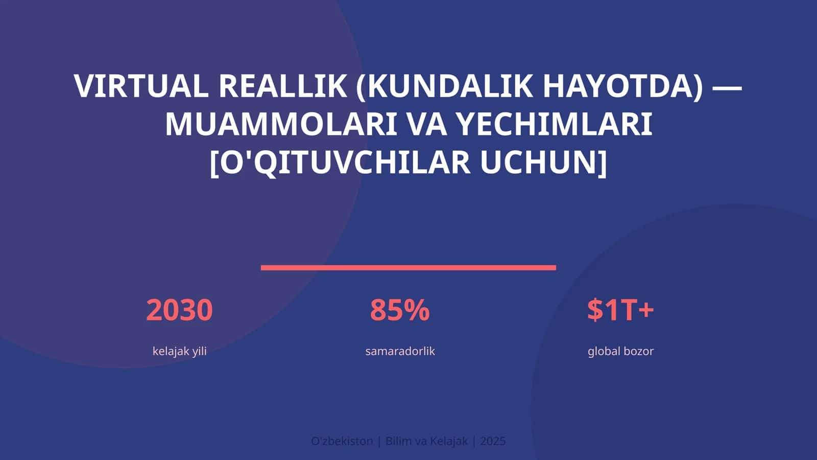 Virtual reallik (kundalik hayotda) — muammolari va yechimlari [o'qituvchilar uchun]