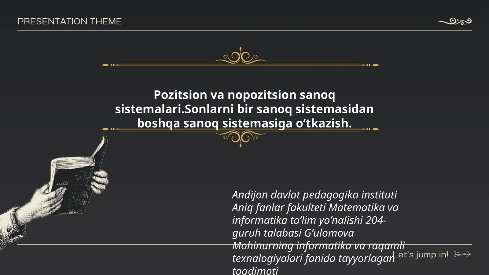 Informatika va raqamli texnalogiyalari fanida tayyorlagan taqdimoti