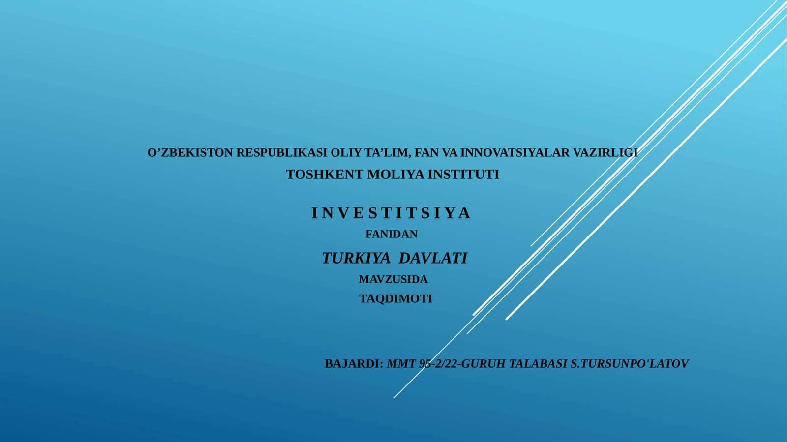 O’ZBEKISTON RESPUBLIKASI OLIY TA’LIM, FAN VA INNOVATSIYALAR VAZIRLIGI