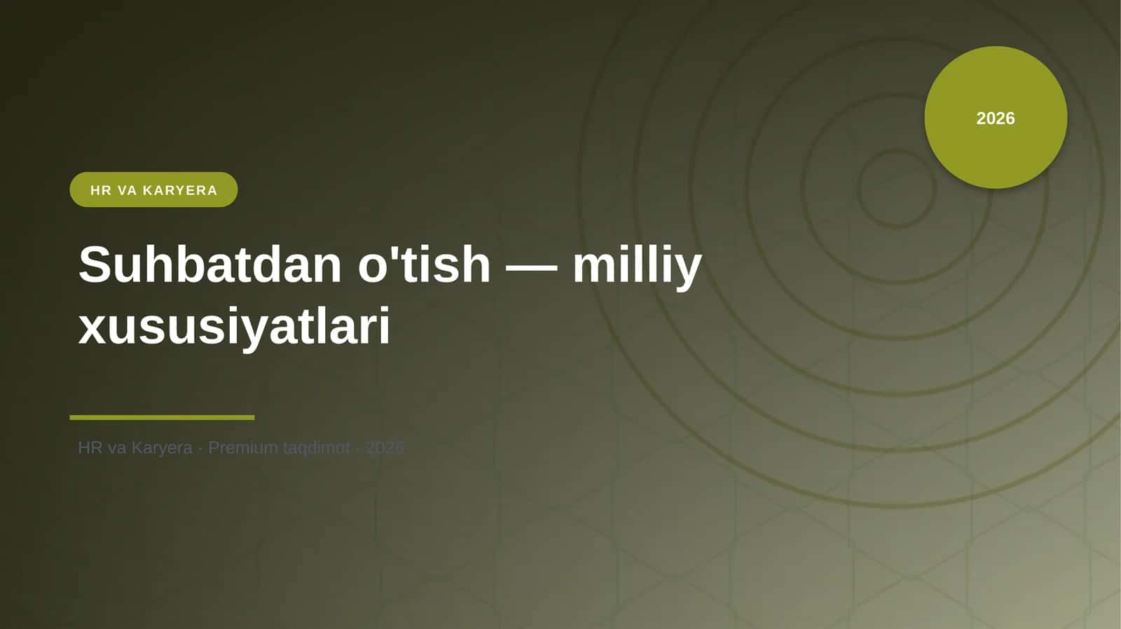 Suhbatdan o'tish — milliy xususiyatlari