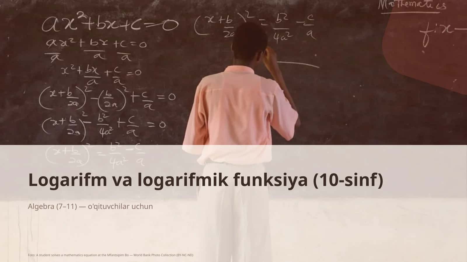 Logarifm va logarifmik funksiya (10-sinf)