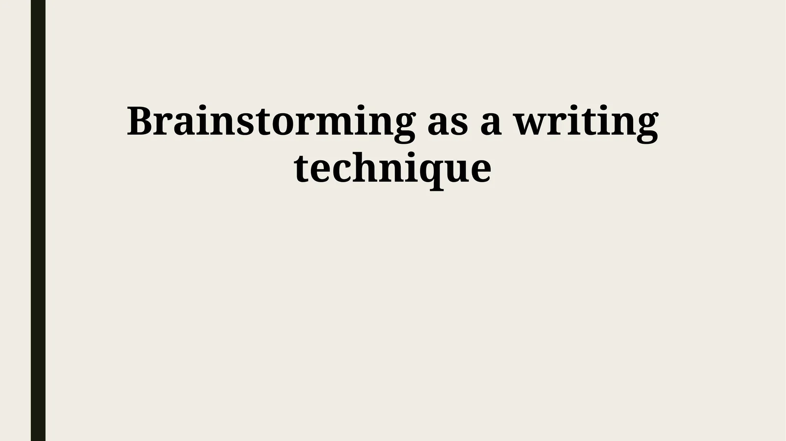 Brainstorming as a writing technique
