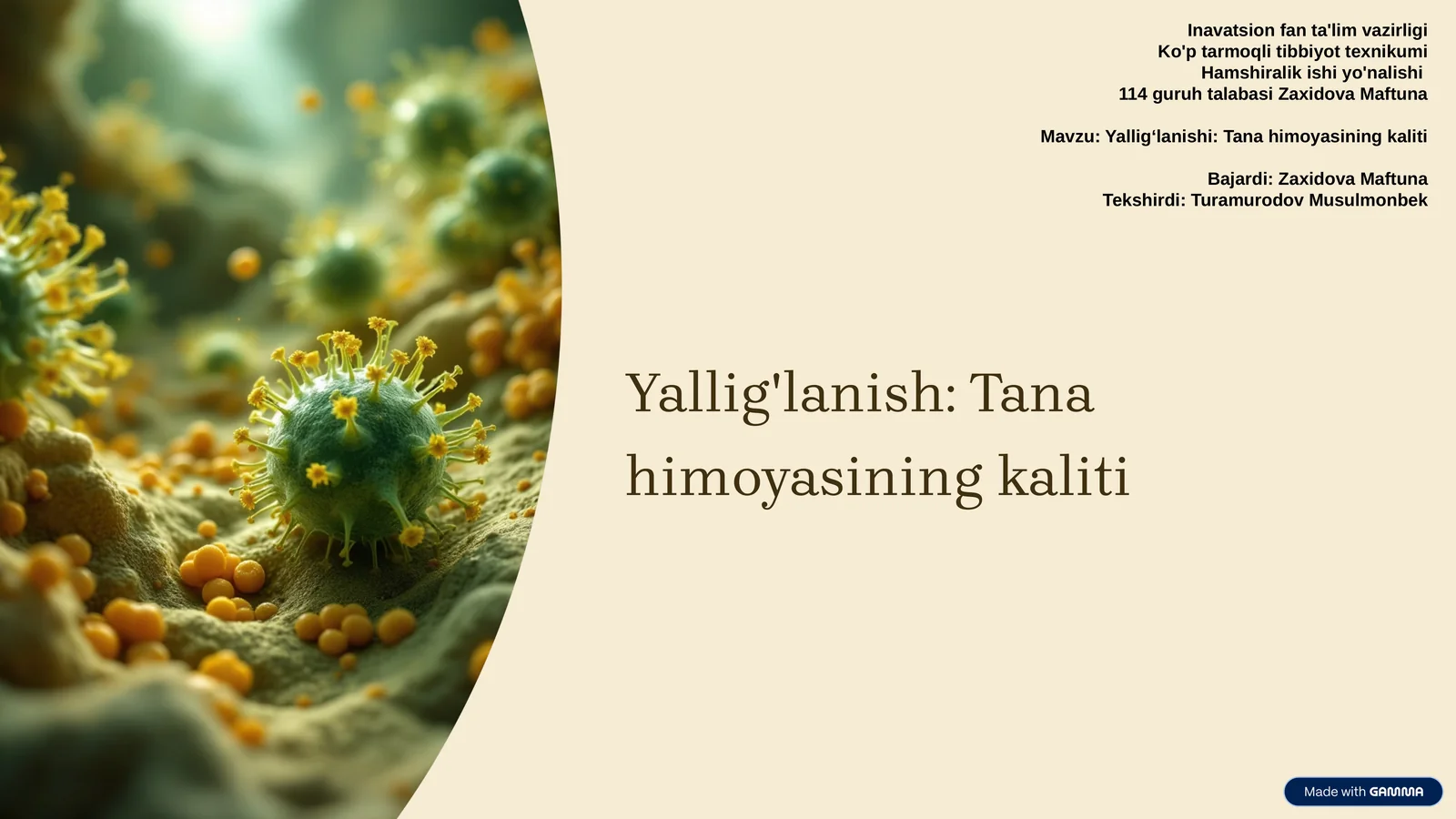 Yallig'lanishi: Tana himoyasining kaliti