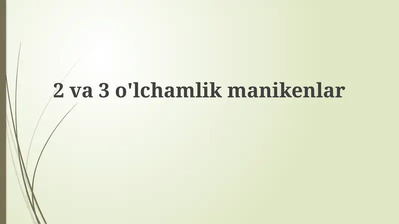 2 va 3 o'lchamlik manikenlar