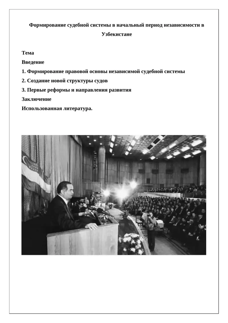 Формирование судебной системы в начальный период независимости в Узбекистане