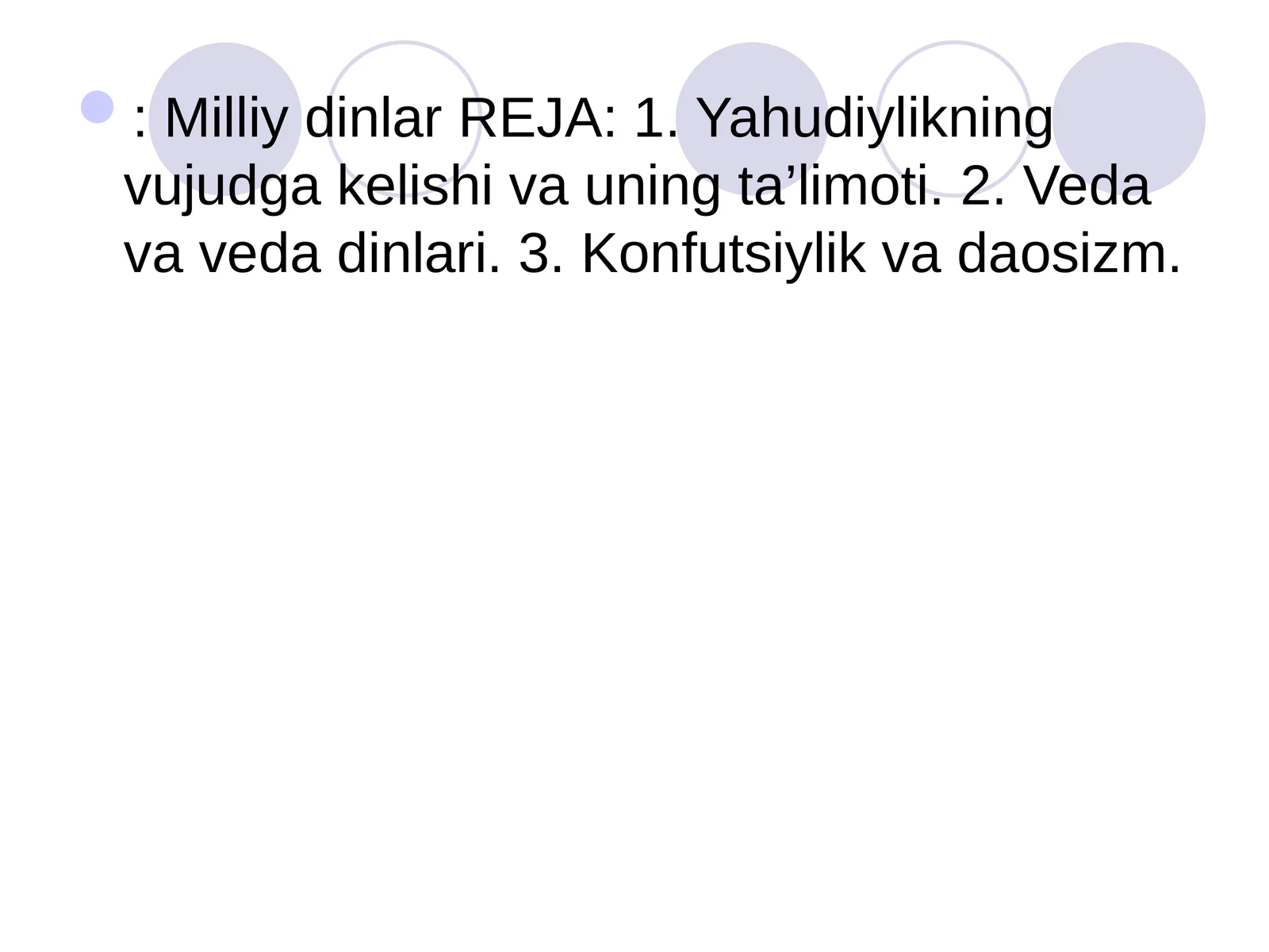 Milliy dinlar REJA