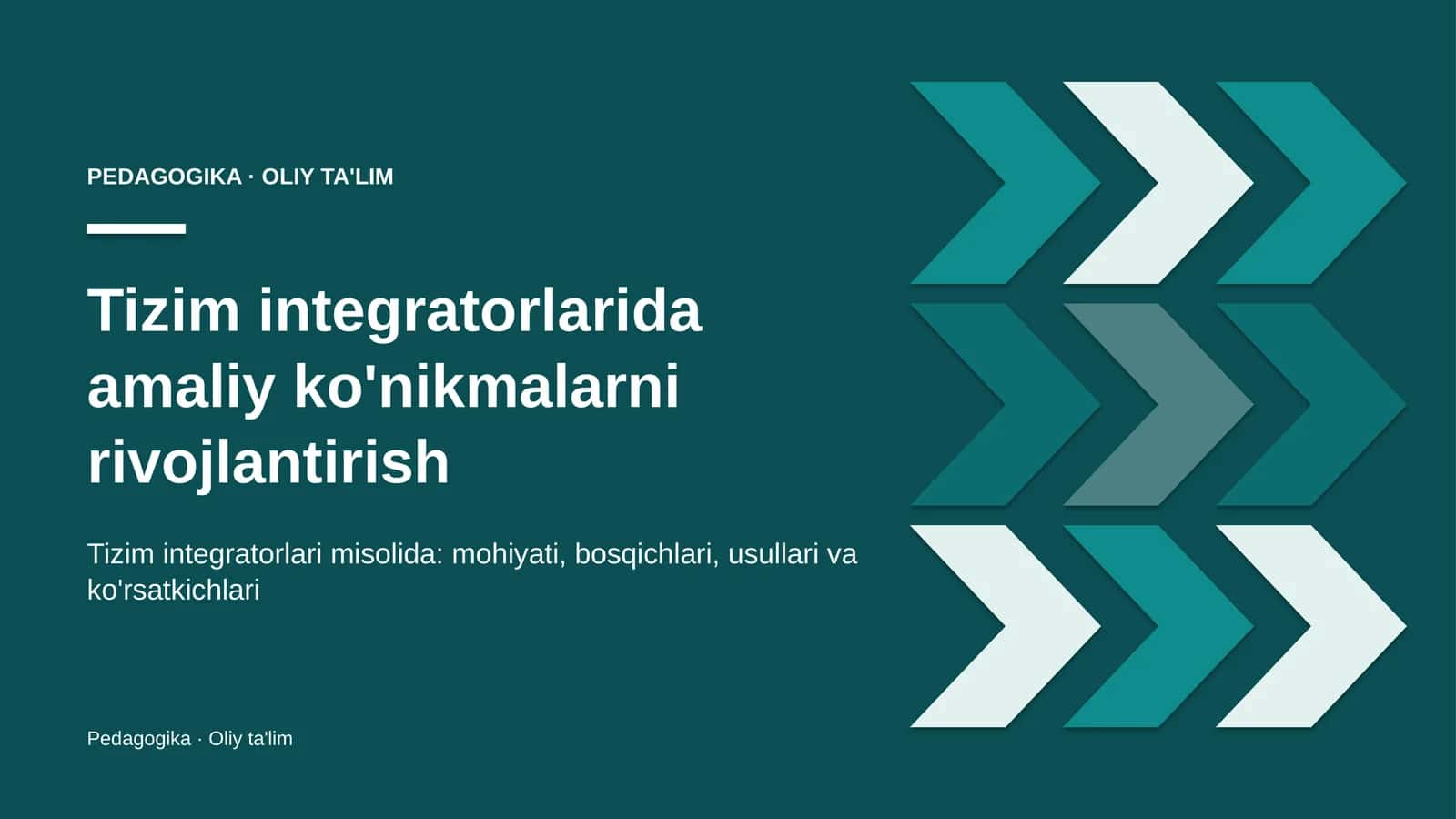 tizim integratorlarida amaliy ko'nikmalarni rivojlantirish 9106