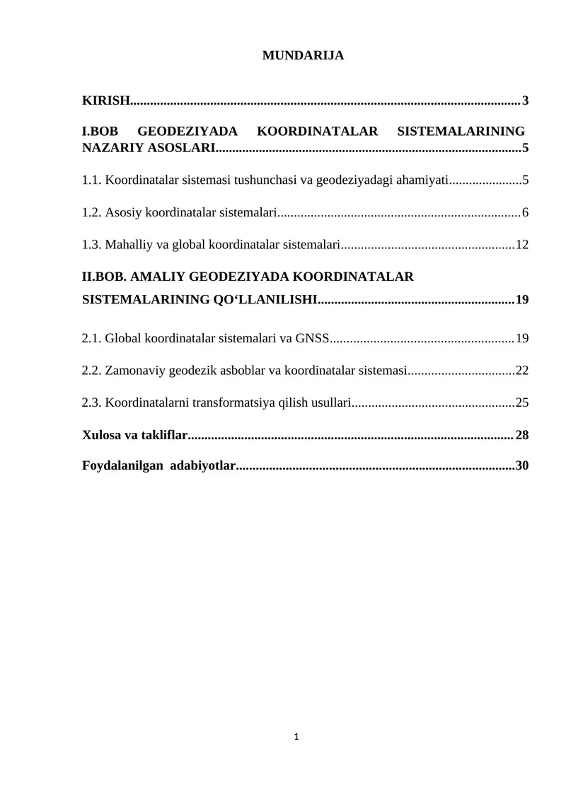 Geodeziya fanining asosiy yo‘nalishlari