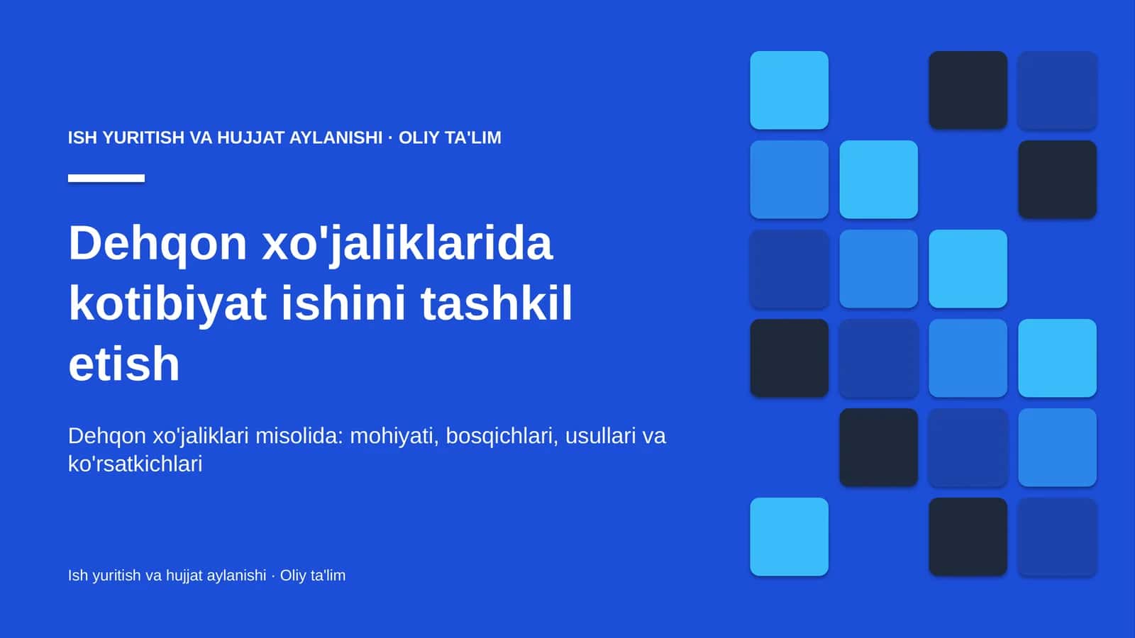 dehqon xo'jaliklarida kotibiyat ishini tashkil etish 1135