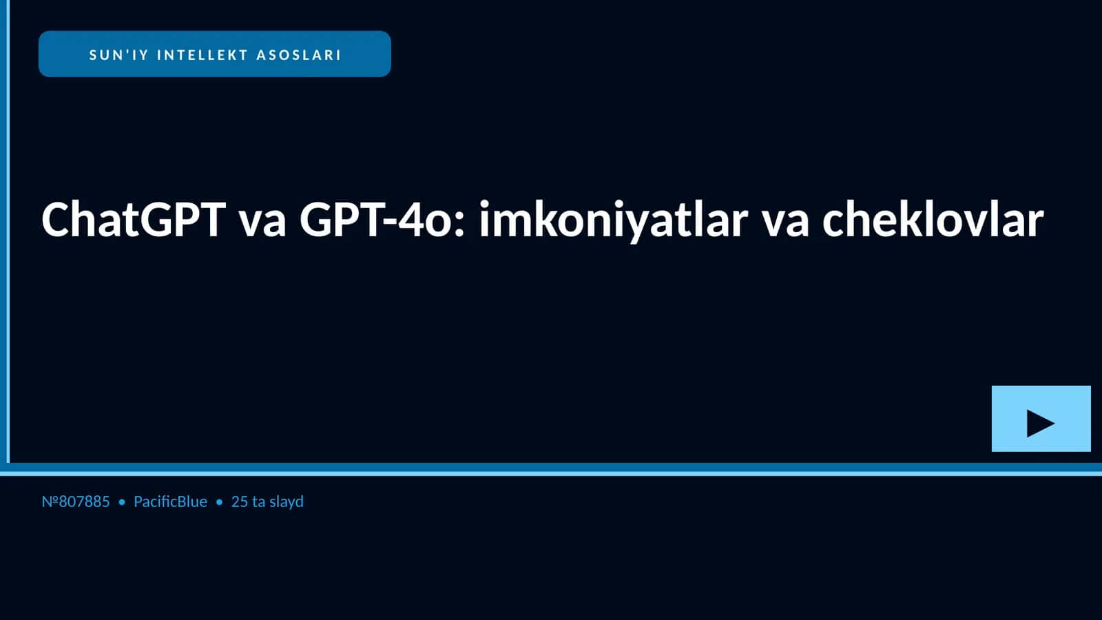 SUN'IY INTELLEKT ASOSLARI