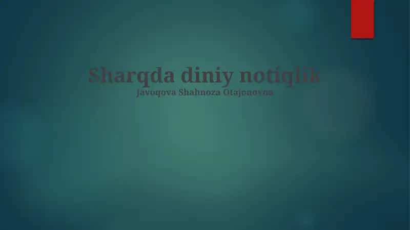 Sharqda diniy notiqlik