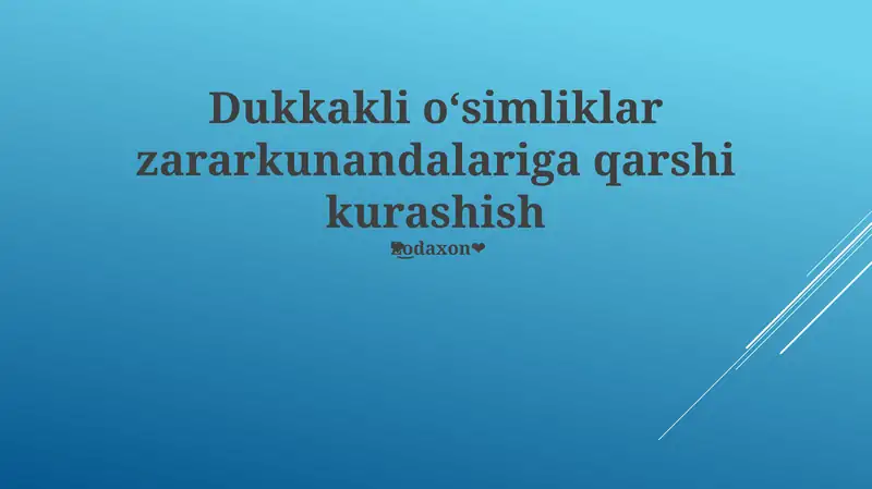 Zararkunandalarga Integratsiyalashgan Yondashuv
