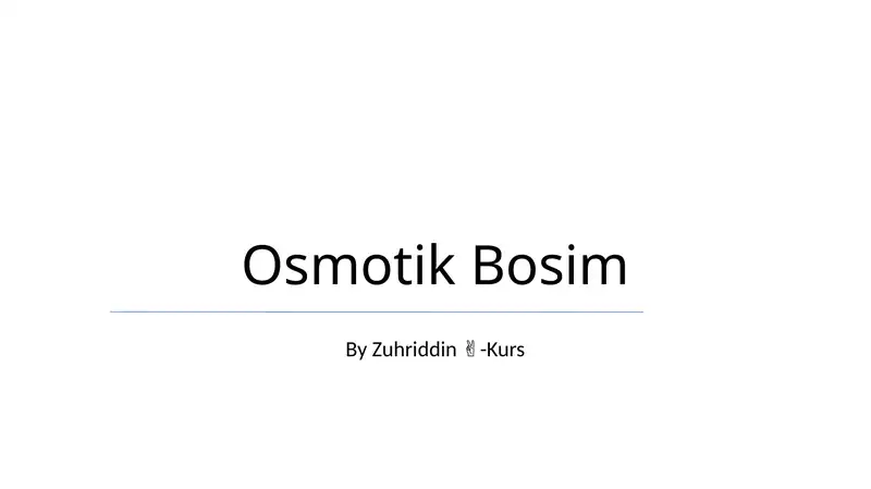 Osmotik Bosim