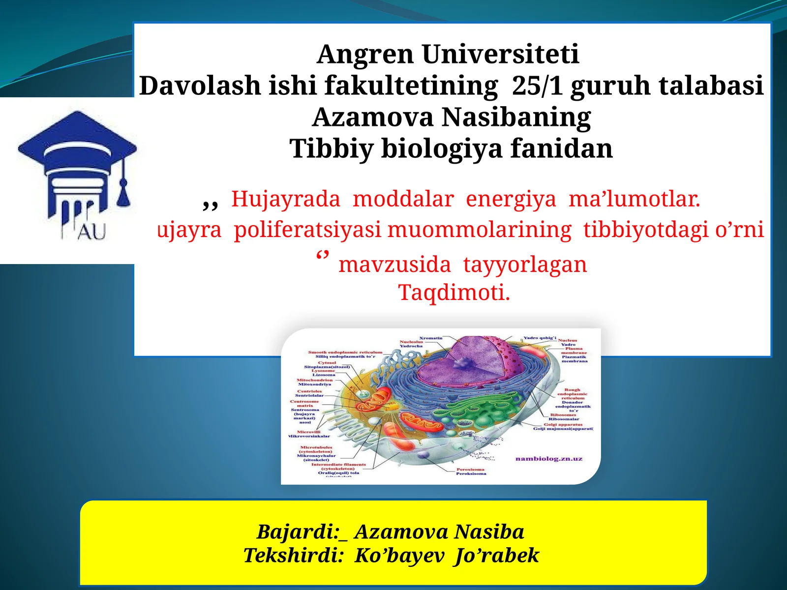Hujayrapoliferatsiya muommolari Tibbiyotdagi o'rni