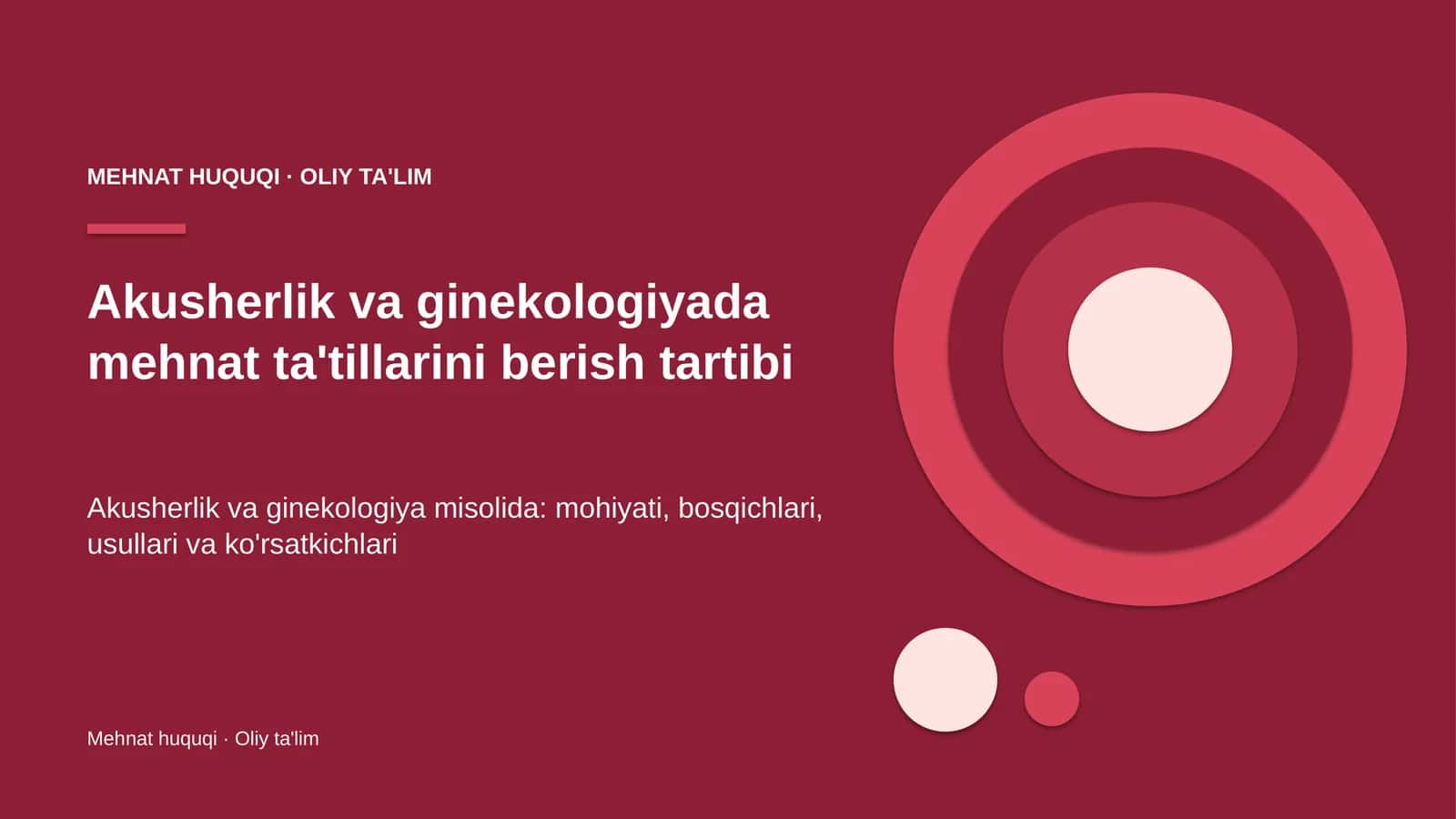akusherlik va ginekologiyada mehnat ta'tillarini berish tartibi 3364