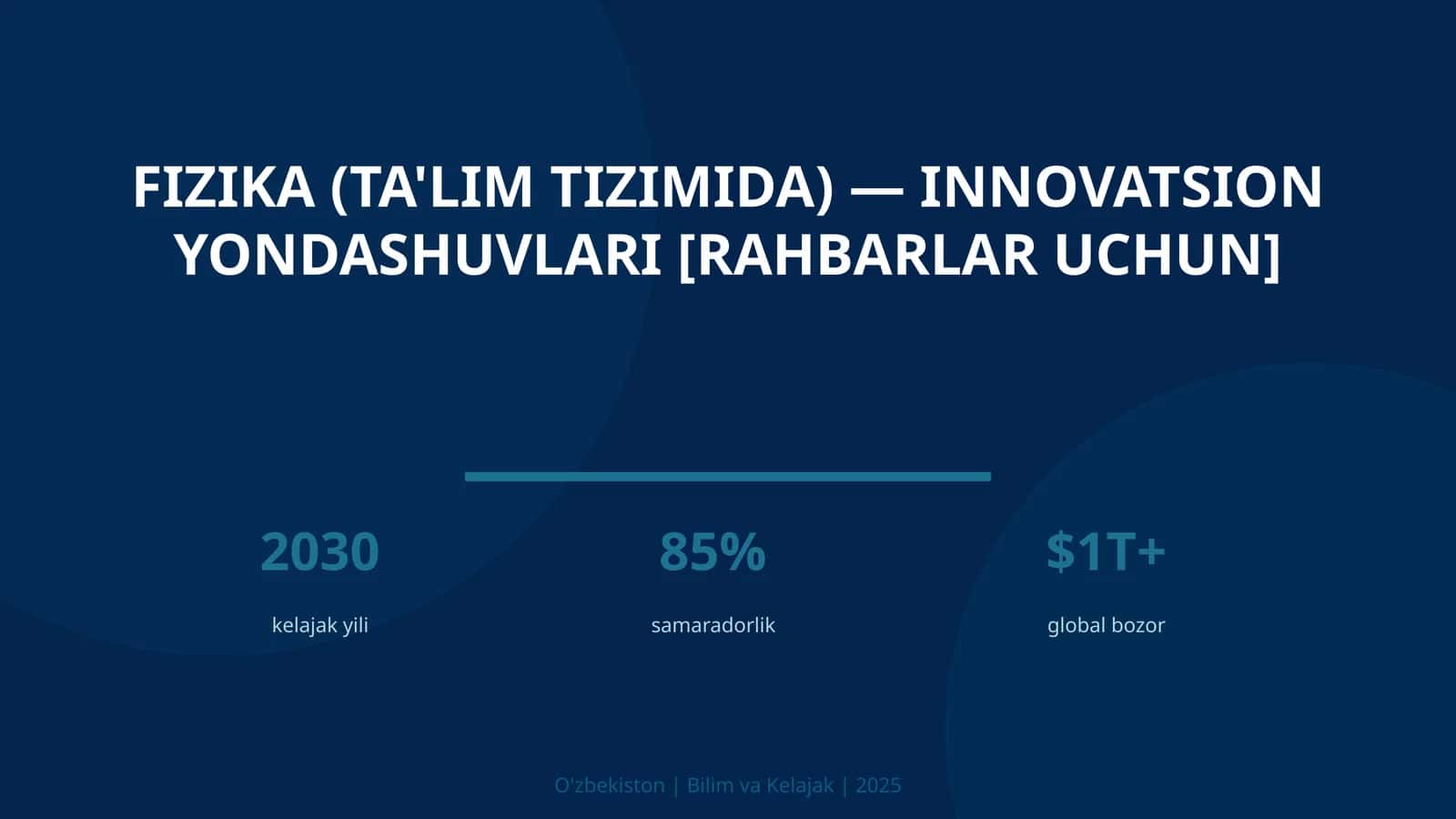FIZIKA (TA'LIM TIZIMIDA) — INNOVATSION YONDASHUVLARI [RAHBARLAR UCHUN]