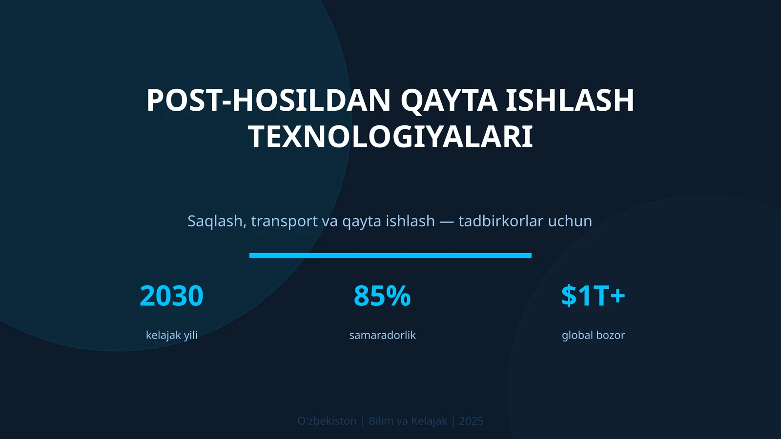Post-hosildan qayta ishlash texnologiyalari