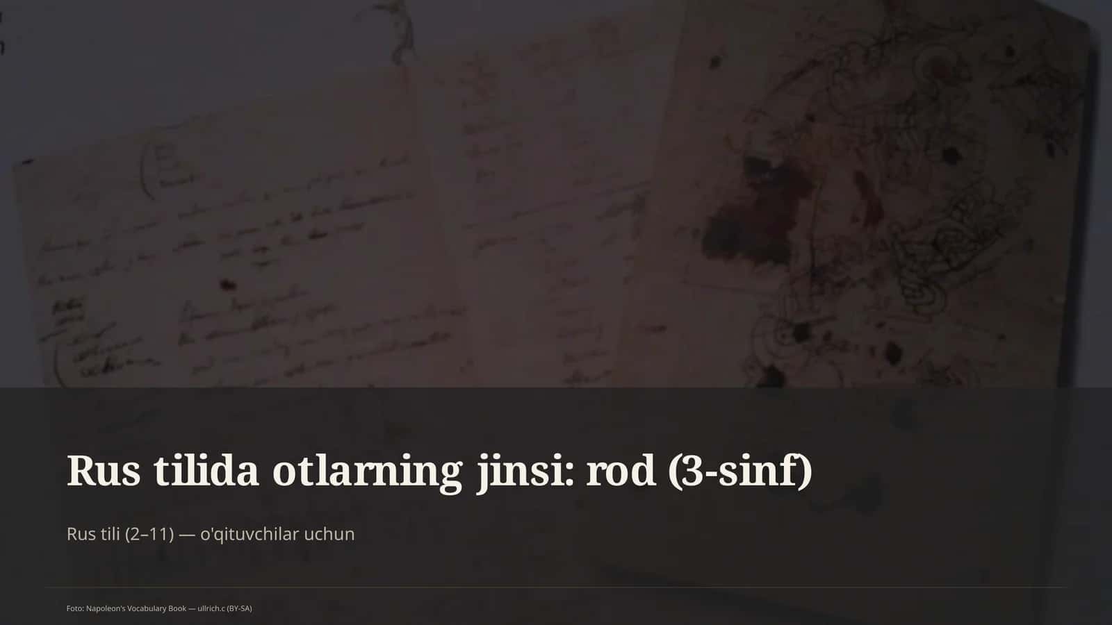 Rus tilida otlarning jinsi: rod (3-sinf)