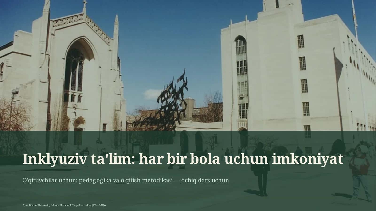 Inklyuziv ta'lim: har bir bola uchun imkoniyat