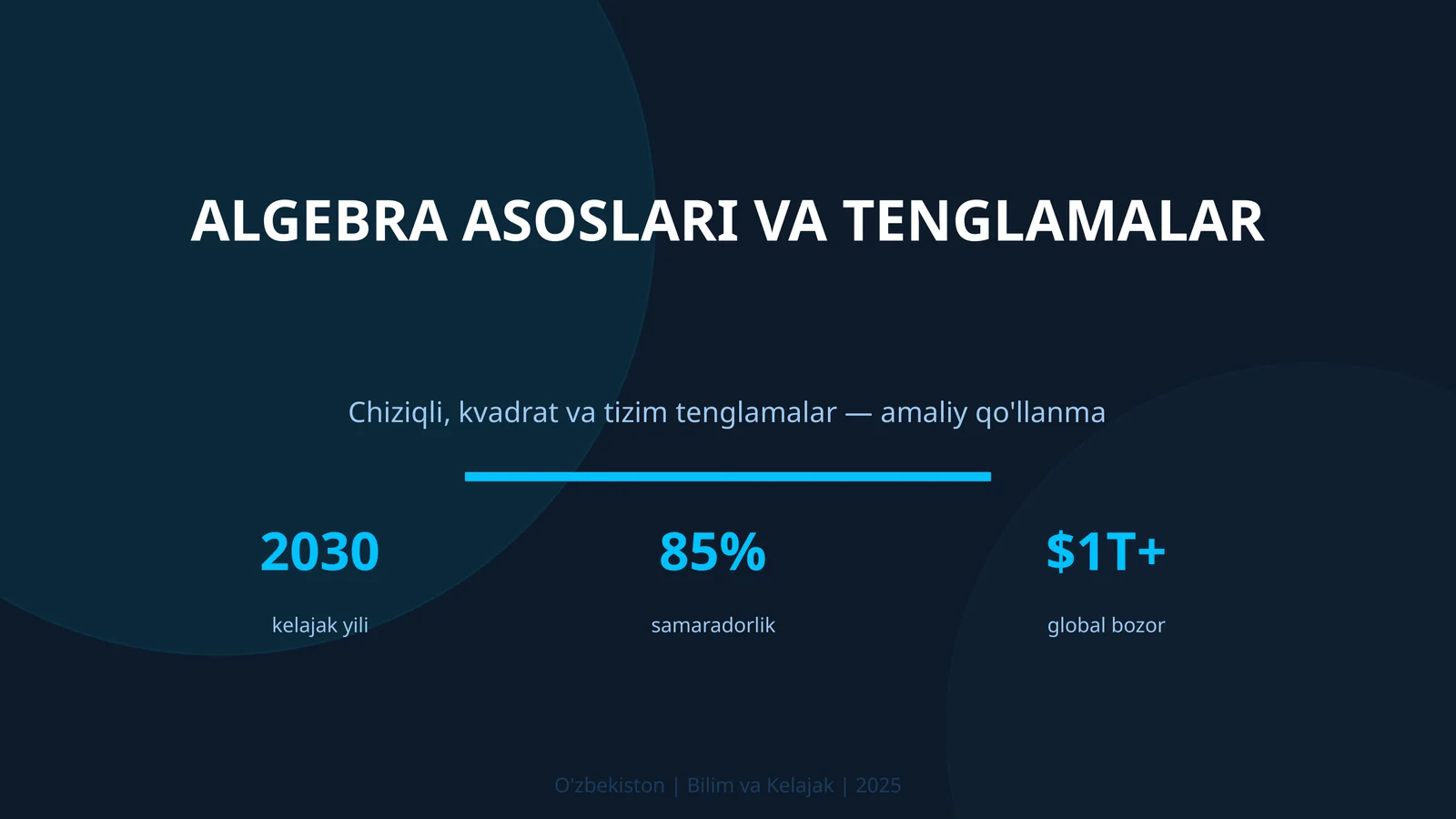 ALGEBRA ASOSLARI VA TENGLAMALAR