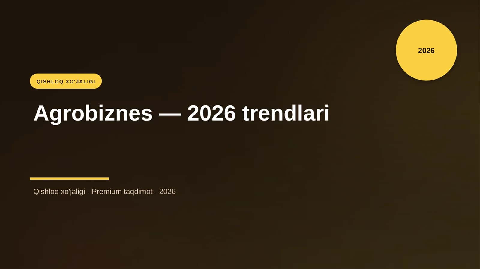 Agrobiznes — 2026 trendlari