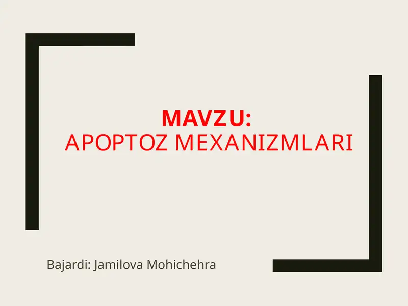 Apoptoz mexanizmlari