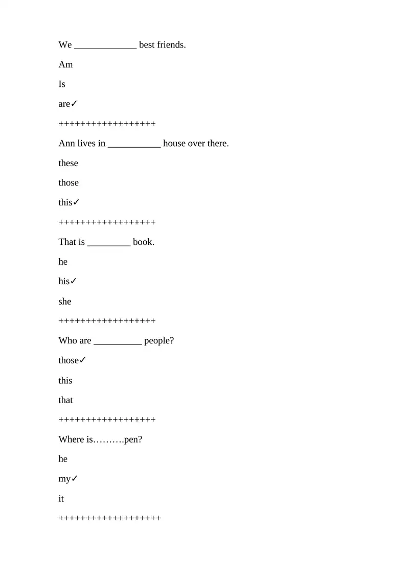 Grammatical exercises
