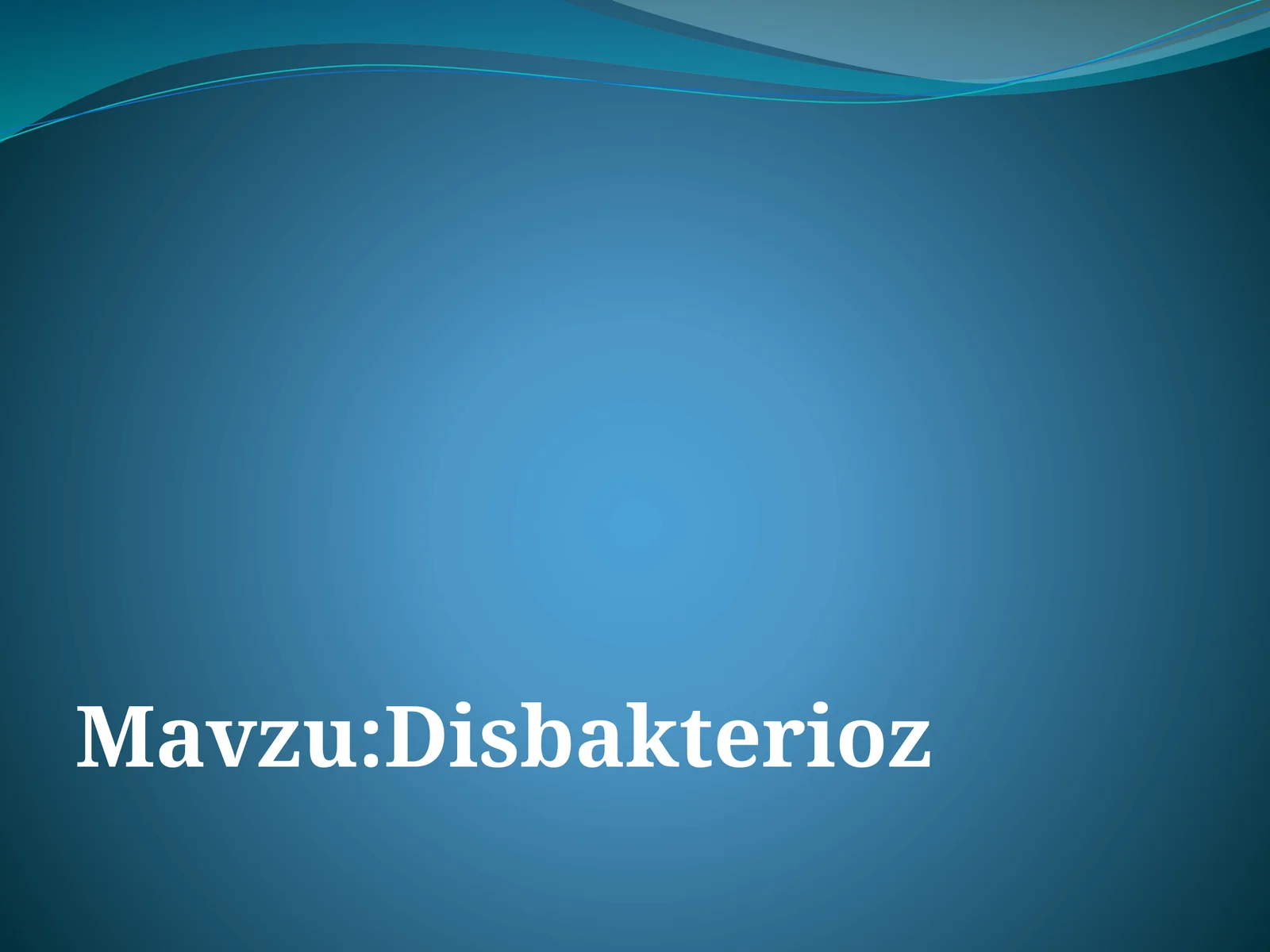 Disbakterioz
