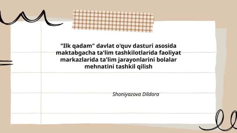 Ilk qadam davlat o'quv dasturi