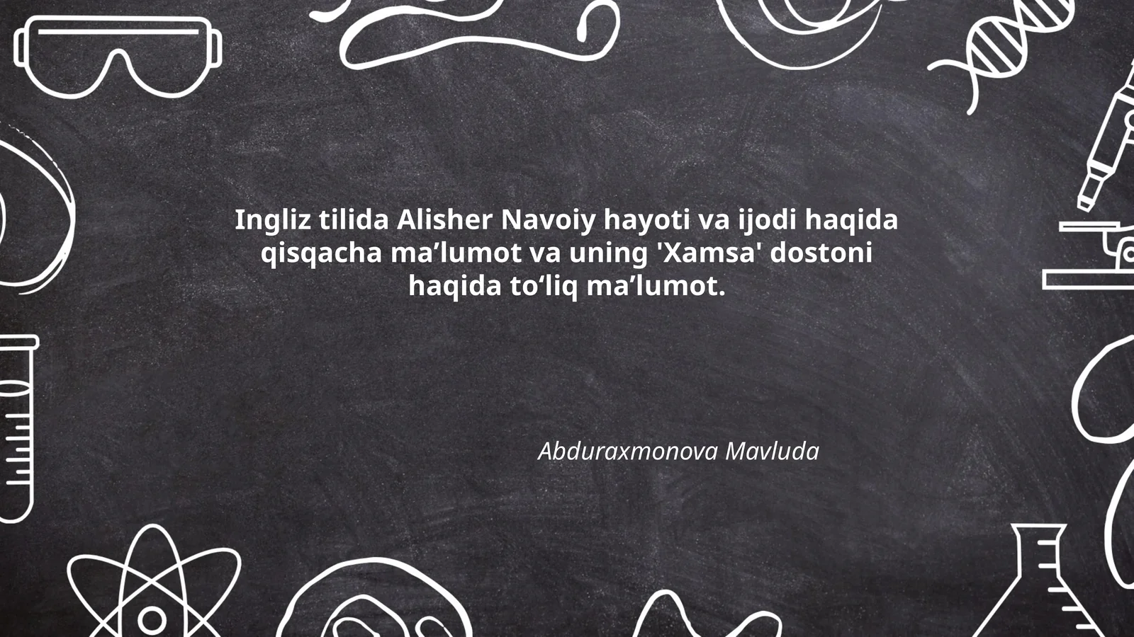Ingliz tilida Alisher Navoiy hayoti va ijodi