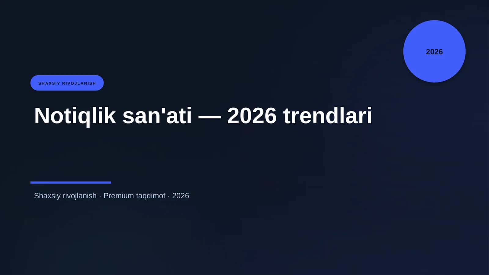 Notiqlik san'ati — 2026 trendlari