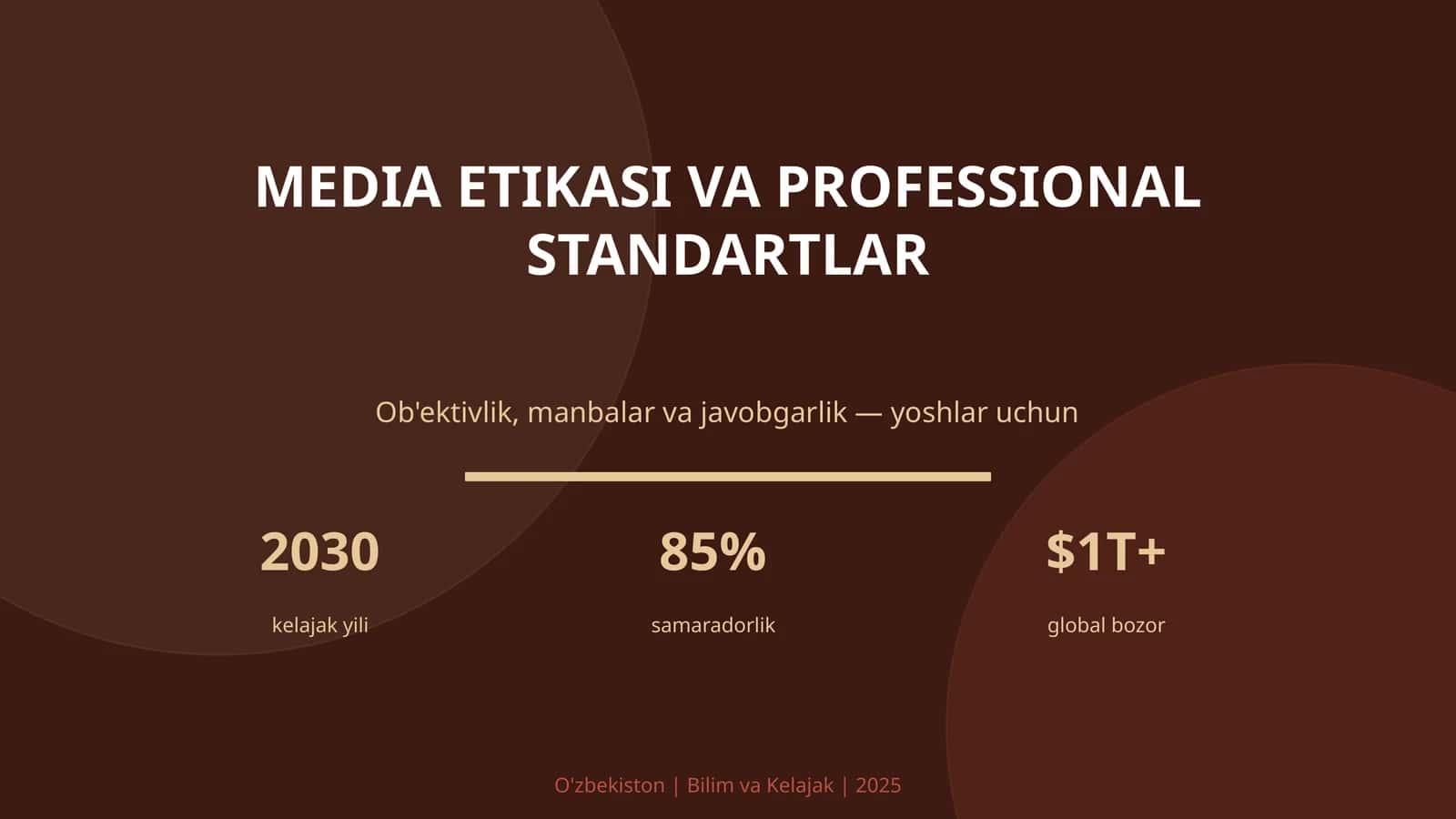 MEDIA ETIKASI VA PROFESSIONAL STANDARTLAR