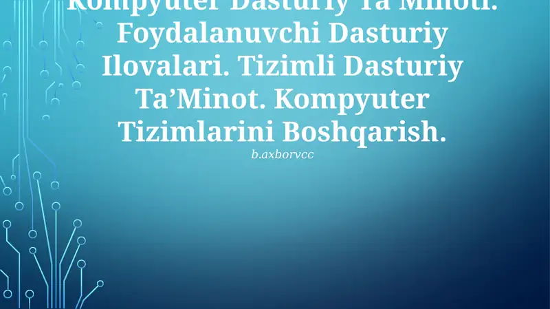Kompyuter Dasturiy Ta’Minoti
