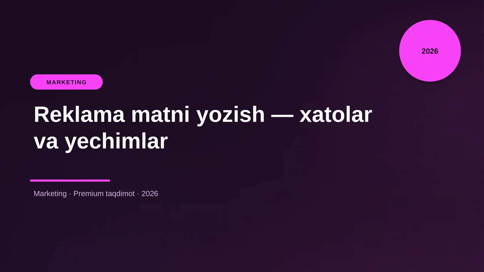 Reklama matni yozish — xatolar va yechimlar