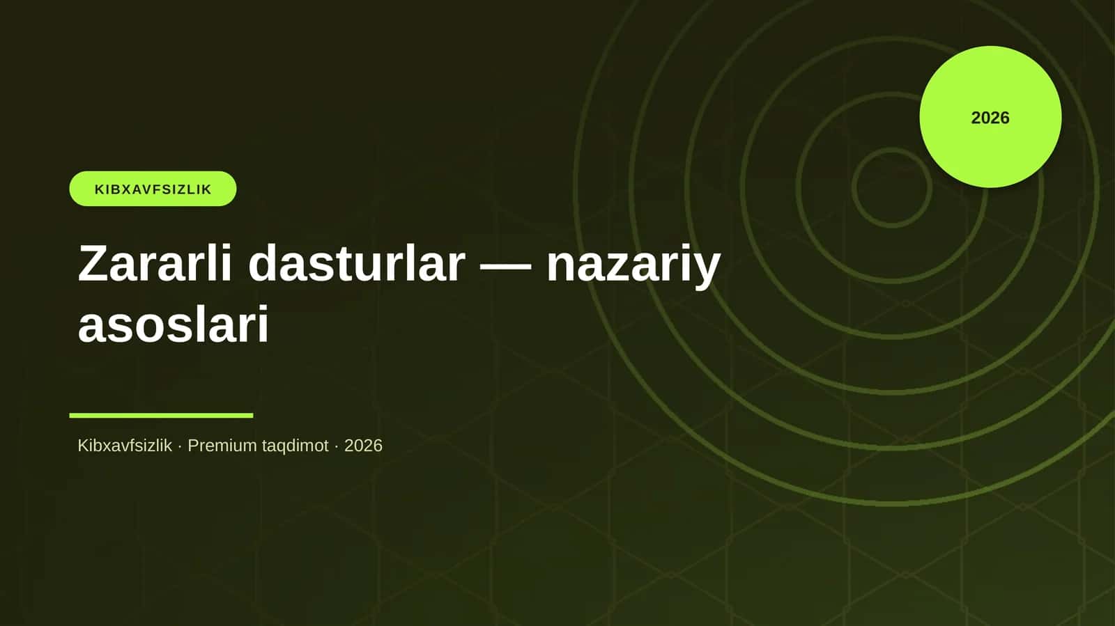 Zararli dasturlar — nazariy asoslari