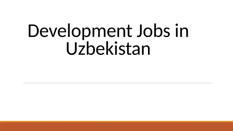 Development Jobs in Uzbekistan