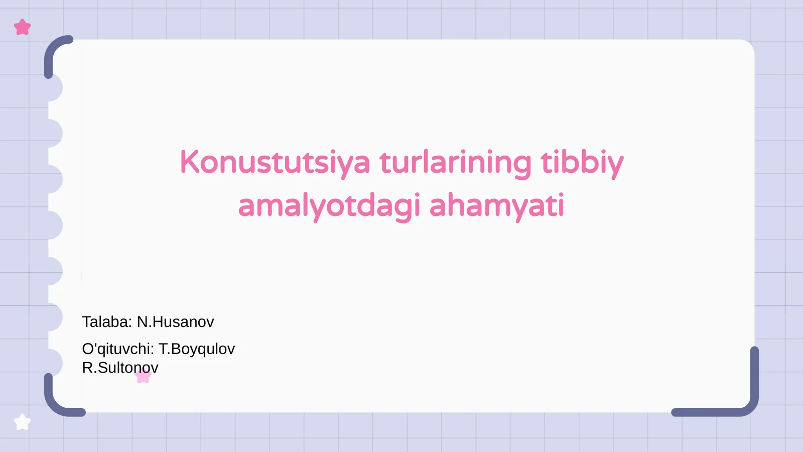 Konustutsiya turlarining tibbiy amalyotdagi ahamyati