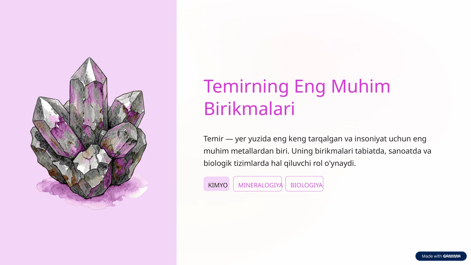 Temirning Eng Muhim Birikmalari