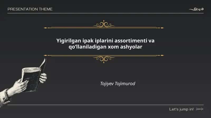 Yigirilgan ipak iplarini assortimenti va qoʻllaniladigan xom ashyolar