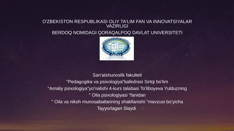 Oilavanikohmunosabatlariningshakllanishi