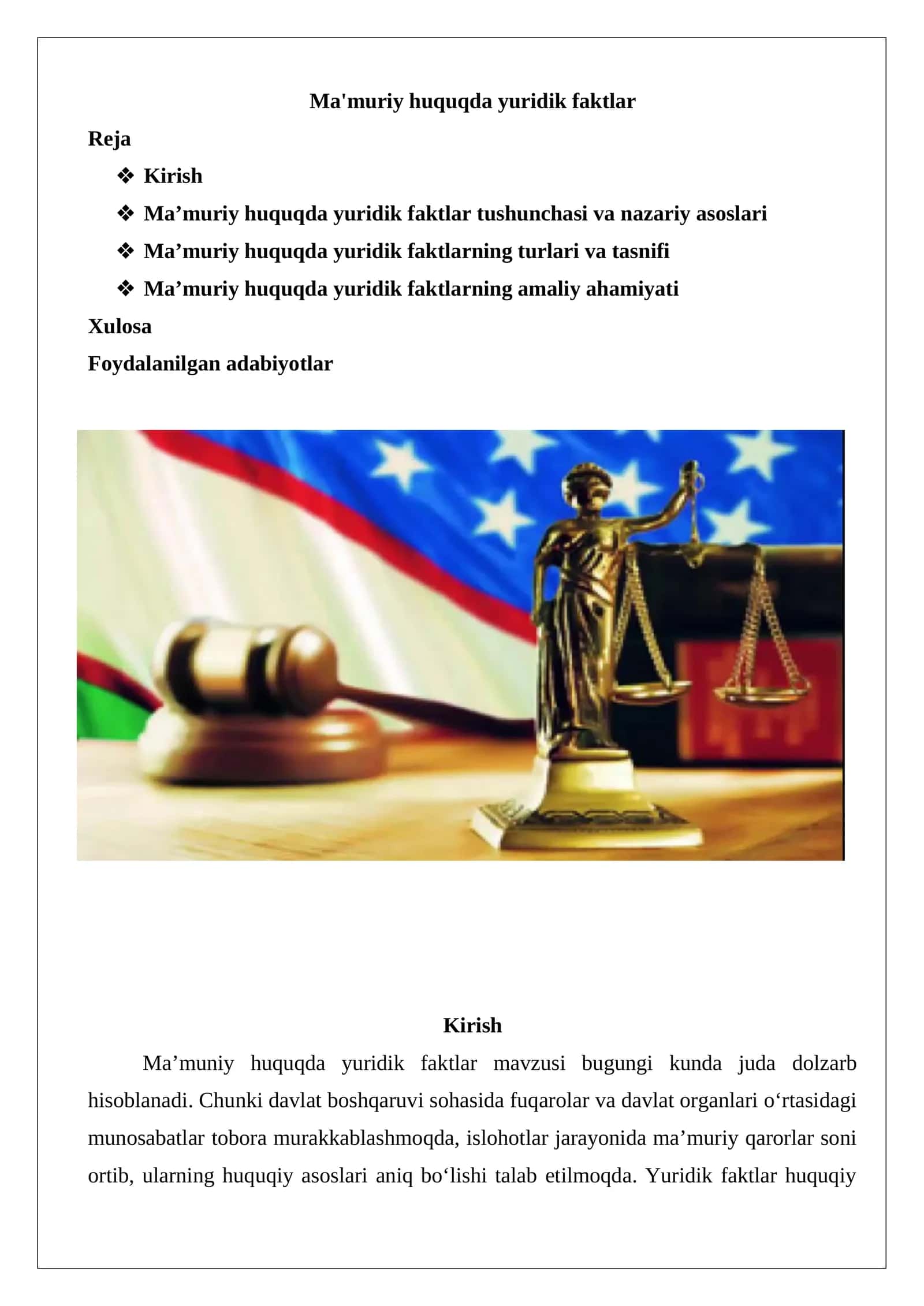 Ma'muriy huquqda yuridik faktlar