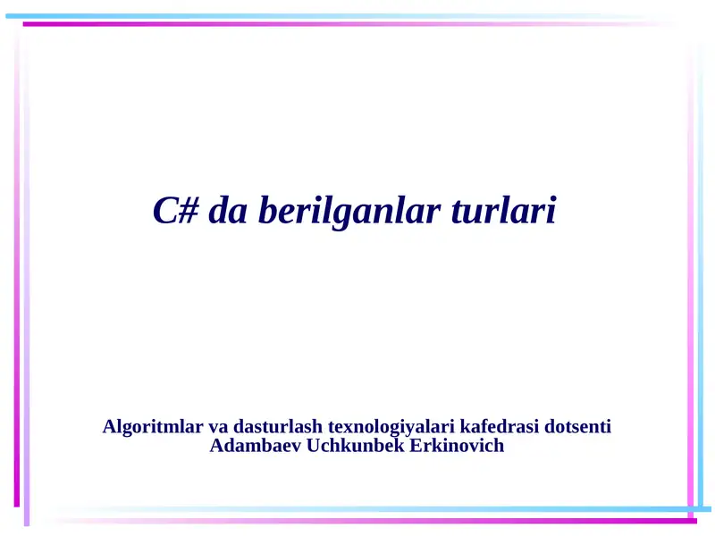 C# daberilganlarturlari