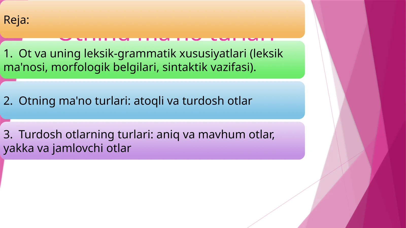 Otning ma'no turlari