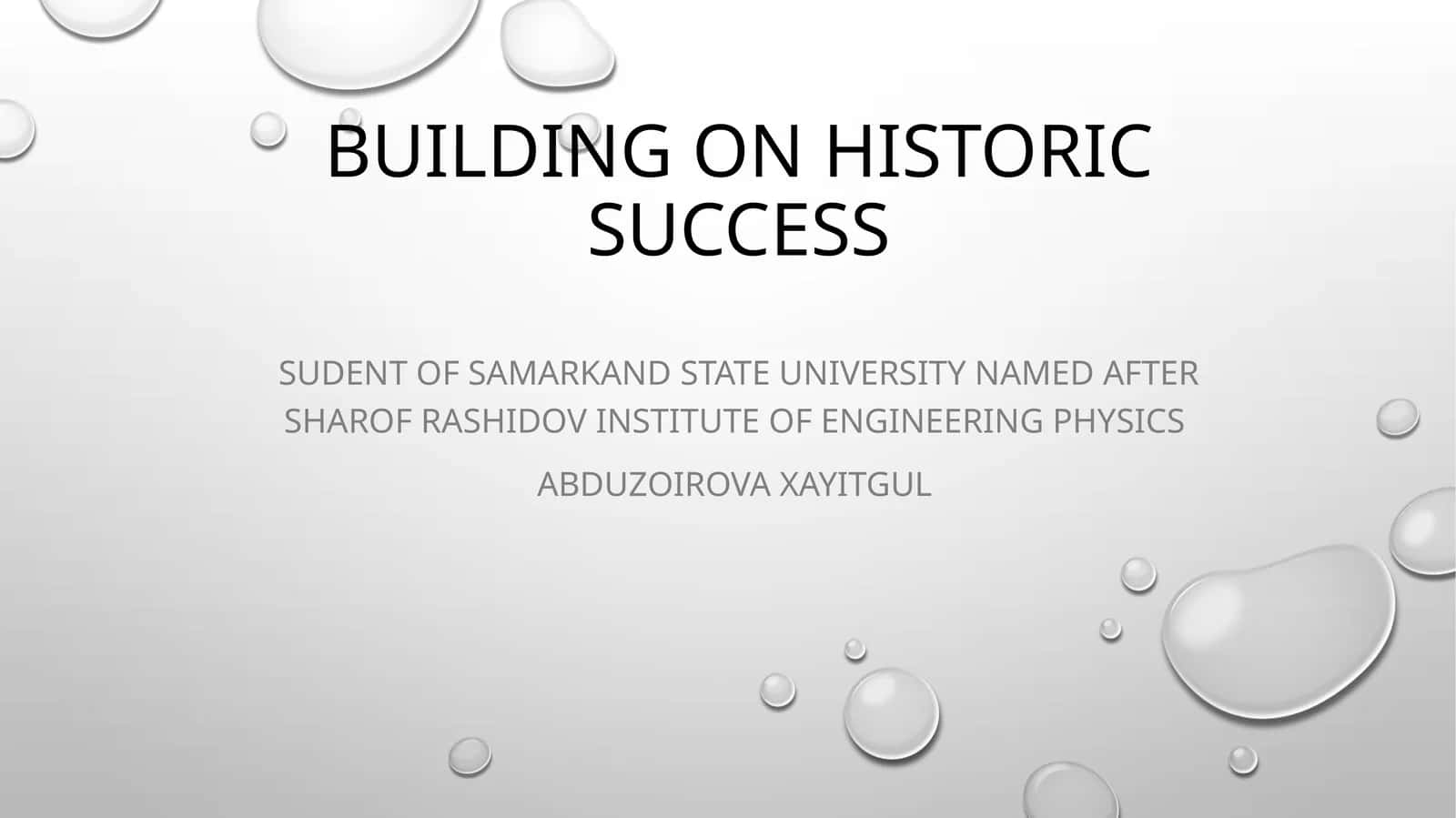 Sudentof Samarkand State University Named afterSharofRashidovInstitute of Engineering physics